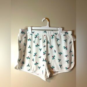 Colsie White Holly Berry Lounge Sleep Shorts